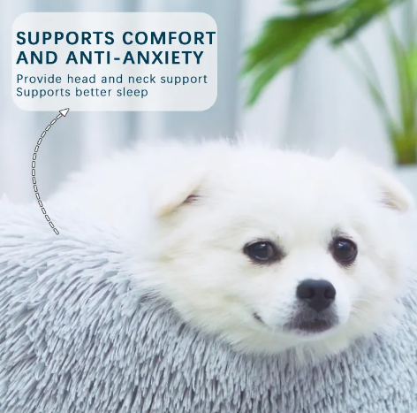 Furlow Calming Donut Bed — washable pet bed for restless or anxious dogs