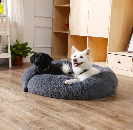 Furlow Donut Bed detail — premium plush fabric close-up for dogs with anxiety